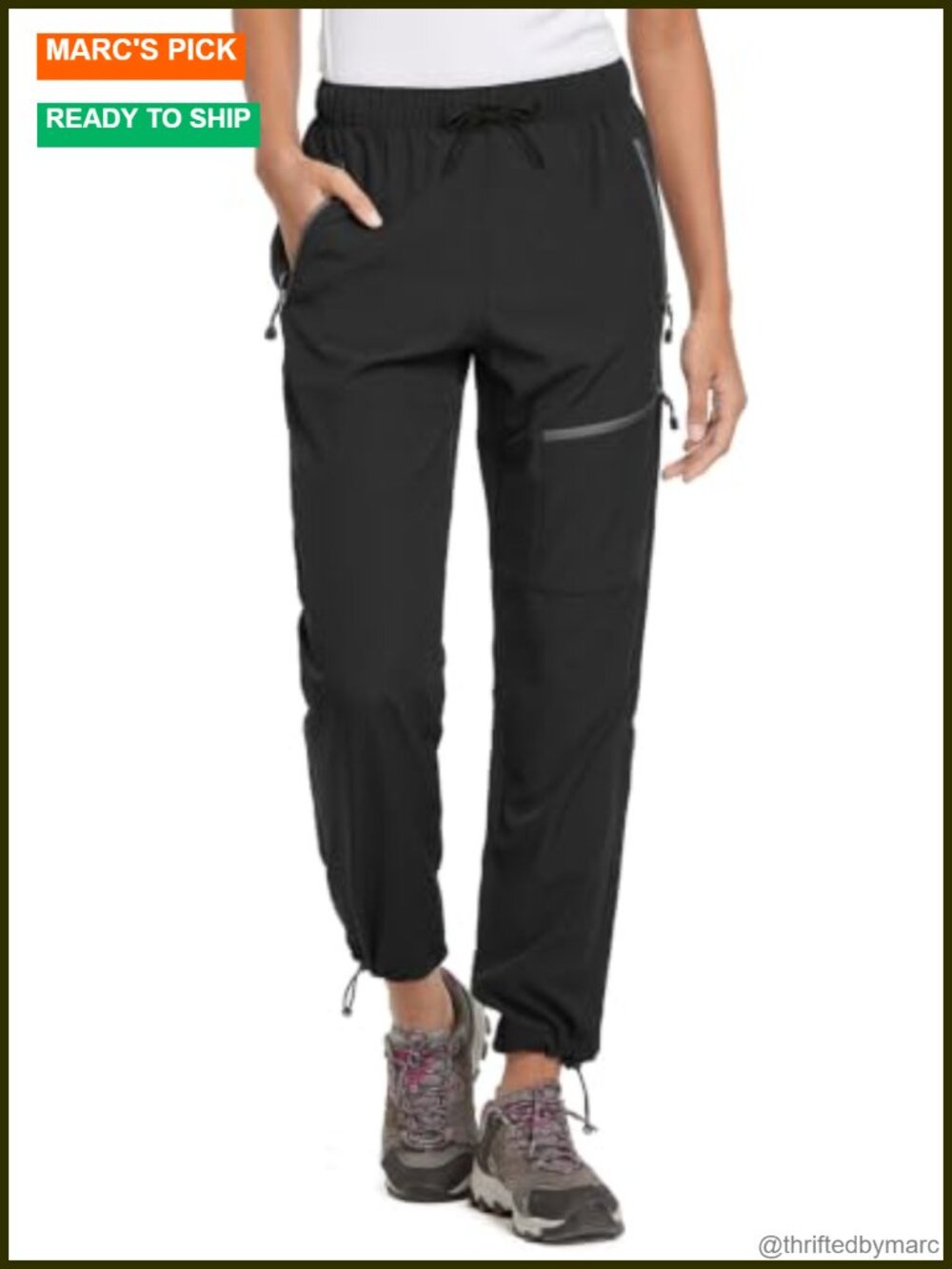Women's Quick Dry Hiking Cargo Pants Petite Inseam UPF 50+ Water Resistant
